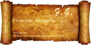 Fronius Gergely névjegykártya