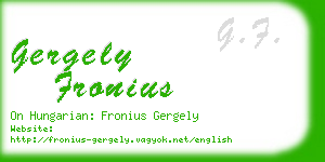gergely fronius business card
